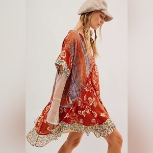 Free People printed Agnes Dress worn once for family portraits